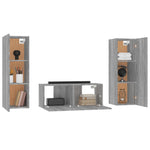 ZNTS 3 Piece TV Cabinet Set Grey Sonoma Engineered Wood 3120234
