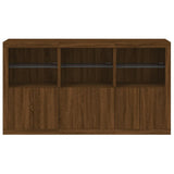 Sideboard with LED Lights Brown Oak 181.5x37x100 cm 3209155
