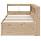 Bookcase Bed without Mattress 75x190cm Solid Wood Pine 3324484