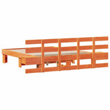 Bed Frame with Headboard Brown 140 x 200 cm Solid Pine Wood 3385690