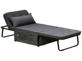 Fabric Sleeper Chair, Folding Chair Bed with Adjustable Backrest, Pillow, Side Pockets for Living T3398P377944