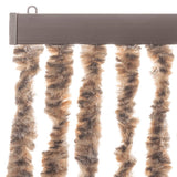 Fly Curtain Beige and Dark Brown 100x230 cm Chenille 377324