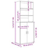 Highboard Grey Sonoma 70x42.5x185 cm Engineered Wood 3281376