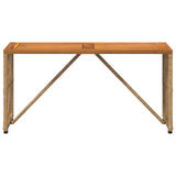 Outdoor Table Natural 80 x 40 x 40 cm Steel and Poly Rattan 42025146