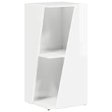 Side Shelf High Gloss White 33 x 32 x 70.5 cm Engineered Wood 892411