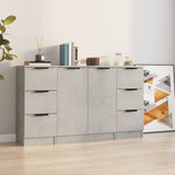 Sideboards 3 pcs Concrete Grey Engineered Wood 3115839