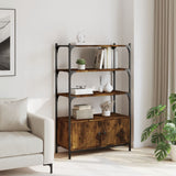 Bookcase 3-Tier Smoked Oak 70x30x109.5 cm Engineered Wood 838995