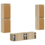 TV Cabinet Set 6 pcs Sonoma Oak Engineered Wood 3409125
