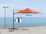 2.5M Garden Cantilever Parasol, Offset Roma Patio Umbrella Hanging Sun Shade Canopy Shelter with T3398P315973