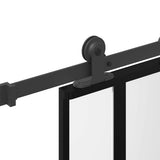 Sliding Door with Hardware Set 76x205 cm Tempered Glass&Aluminium 3333034