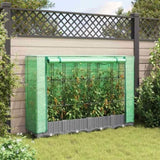Raised Bed with Greenhouse Cover Rattan Look 160x40x123 cm 4015854