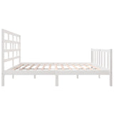 3101359 Bed Frame without Mattress White Solid Wood 160x200 cm