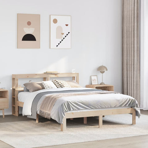 ZNTS Bed Frame with Headboard without Mattress 135x190 cm Double 3306037