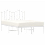 Metal Bed Frame without Mattress with Headboard White 120x190cm 373835