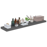 Floating Wall Shelves 2 pcs High Gloss Grey 120x23.5x3.8 cm MDF 323800