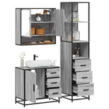 3 Piece Bathroom Furniture Set Grey Sonoma Engineered Wood 3301168