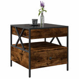 Coffee Table with Infinity LED Smoked Oak 50x50x51 cm 847714