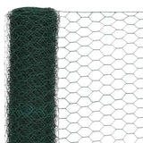 Chicken Wire Fence Steel with PVC Coating 25x1.5 m Green 143261