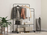 Clothes Rack with Shelf with Wheel Black 80 x 53 x 156 cm 42021356