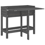 Garden Planter with Folding Tabletop Grey Solid Wood Pine 825123
