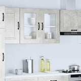 Kitchen Wall Cabinet with Glass Door Kalmar Concrete Grey Engineered Wood 853611