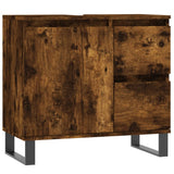 3 Piece Bathroom Furniture Set Smoked Oak Engineered Wood 3190234