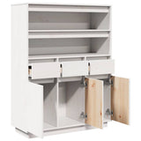 Highboard White 89x34x116.5 cm Solid Wood Pine 861112