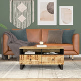 Coffee Table 80x54x40 cm Solid Wood Mango&Engineered Wood 351954
