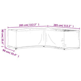 L-Shaped Garden Furniture Covers 2 pcs 16 Eyelets 285x285x90 cm 3155374
