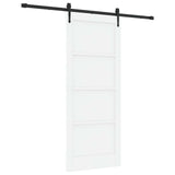 Sliding Door ORKDAL White and Black 83 x 202 cm Solid Pine Wood 3445578