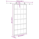 Sliding Door with Hardware Set 102x205 cm ESG Glass&Aluminium 3332856