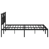 Metal Bed Frame without Mattress with Headboard Black 160x200cm 353442
