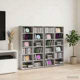 CD Cabinet 2 pcs Concrete Grey 60 x 17 x 92 cm Engineered Wood 8012737