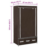 Wardrobe Brown Non-woven fabric Medium Collapsible Wardrobe 282458