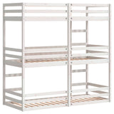 Triple Bunk Bed without Mattress White 75x190 cm Small Single Solid Wood Pine 3284261