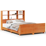 ZNTS Bed Frame without Mattress Wax Brown 120x190 cm Small Double Solid Wood Pine 3323709