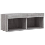 8 Piece TV Wall Cabinet Set with LED Lights Grey Sonoma 3216769