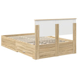 Bed Frame with Drawer Sonoma Oak 120 x 200 cm Engineered Wood 3410915