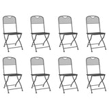 Garden Dining Set Anthracite Metal Medium Foldable 3211815