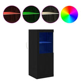 LED Sideboard Black 41 x 37 x 100 cm Engineered Wood 863026