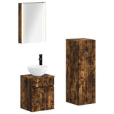 Bathroom Furniture Set 4 pcs Smoked Oak 3407475
