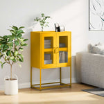 ZNTS Highboard Mustard Yellow 68x39x107 cm Steel 853377