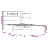 Metal Bed Frame without Mattress with Headboard White 100x200cm 355311