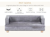 Dog Sofa Bed for Small-Sized Dogs, Elevated Pet Chair PU Cover, Soft Cushion, Cat Couch Lounger T3398P349669