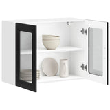 Kitchen Wall Cabinet with Glass Door Porto Black 854088