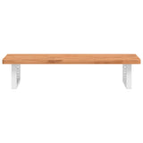 Basin Shelf Wall Mounted Steel and Solid Wood Beech 3302364