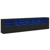 Sideboard with LED Lights Black 283x37x67 cm 3209017