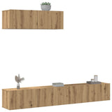 3 Piece TV Cabinet Set Wall-mounted Artisan Oak Engineered Wood 3329206