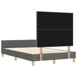 ZNTS Bed Frame Dark Grey 120x200 cm Fabric 3344719