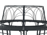 Tree Bench 8-Seater 160 x 89 cm Steel Black Round 42029515